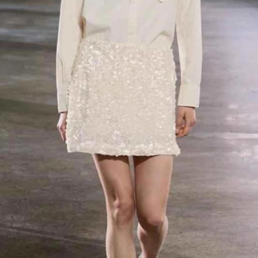 ZARA White Sequin Mini Skirt - Size S -  original Price: $65.90